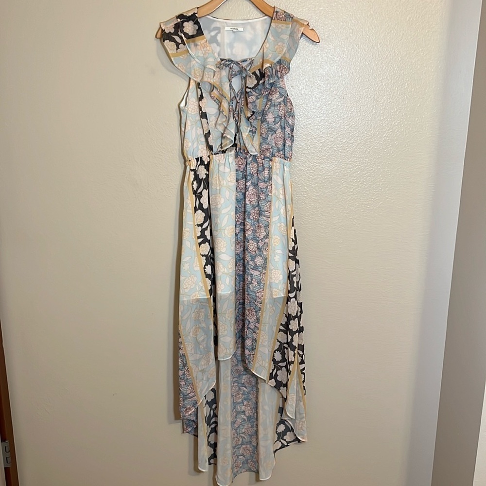 Tularosa Floral Print Ruffle Sleeveless Maxi Dress
